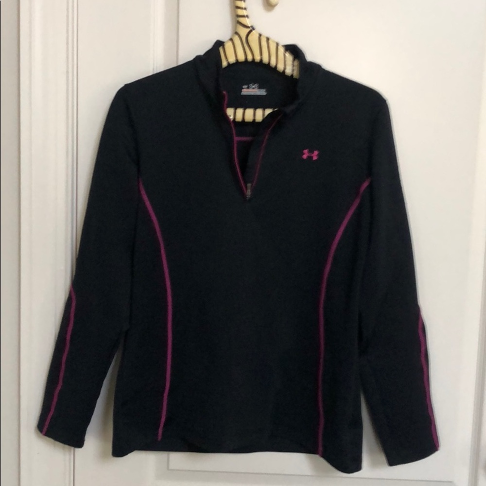 Ladies Under Armour Black Zip All-Season Shirt